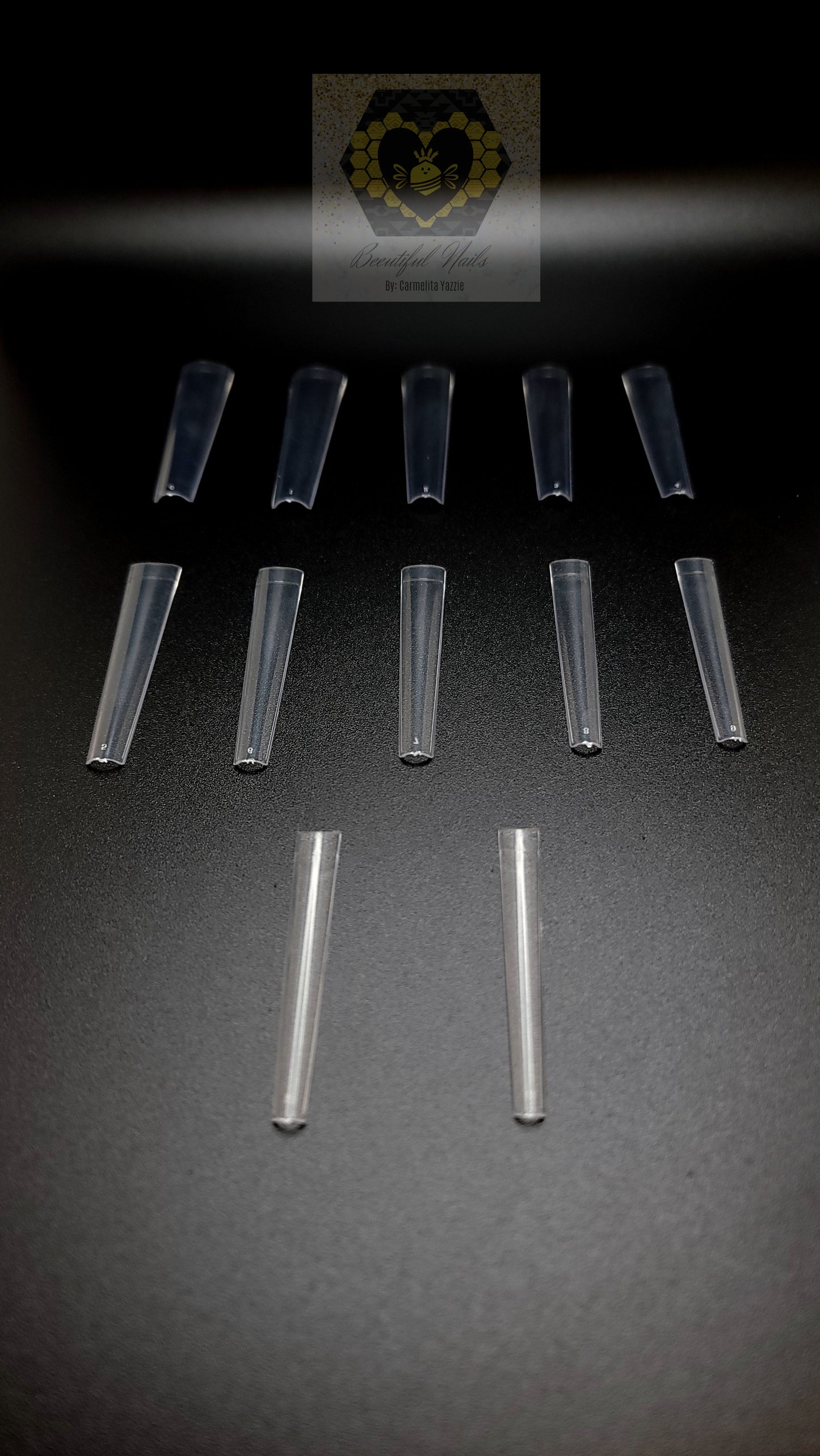 3XL No C-Curve Coffin Nail Tips - CLEAR