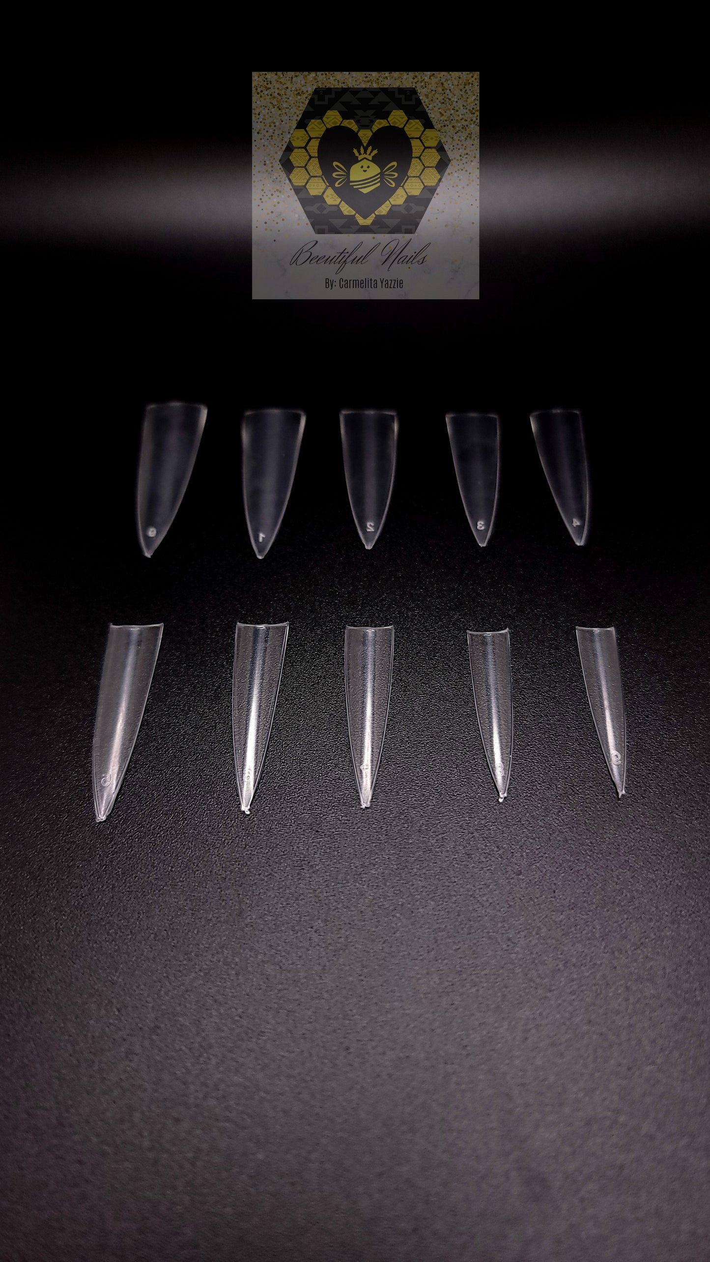 XXL No C-Curve Stiletto Nail Tips - CLEAR